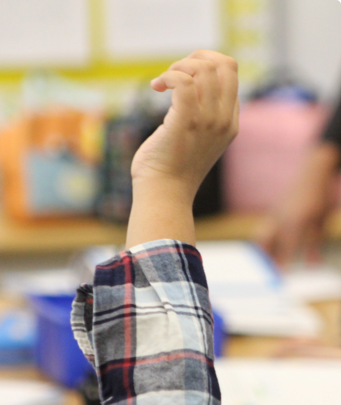Educator teaching child